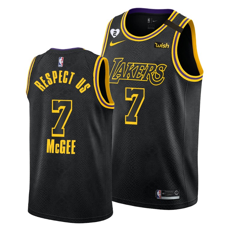Men's Los Angeles Lakers JaVale McGee #7 NBA 2020 Playoffs Mamba Edition Respect US Social Justice Black Basketball Jersey KYH7283QN